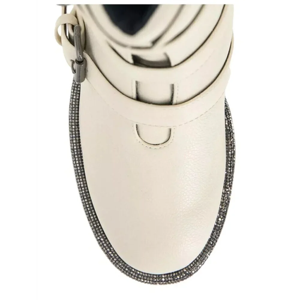 KENNETH COLE / Tate Briker Jewel / Lug Sole / Booties / Bone / with Buckle